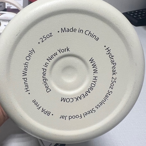 Hydro Flask Cream Thermos with Multicolor Bow Design - Picture 3 of 4